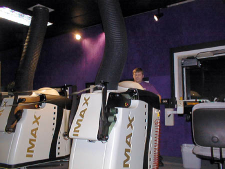 Celebration Cinema - Projectionist Setting Up (newer photo)
